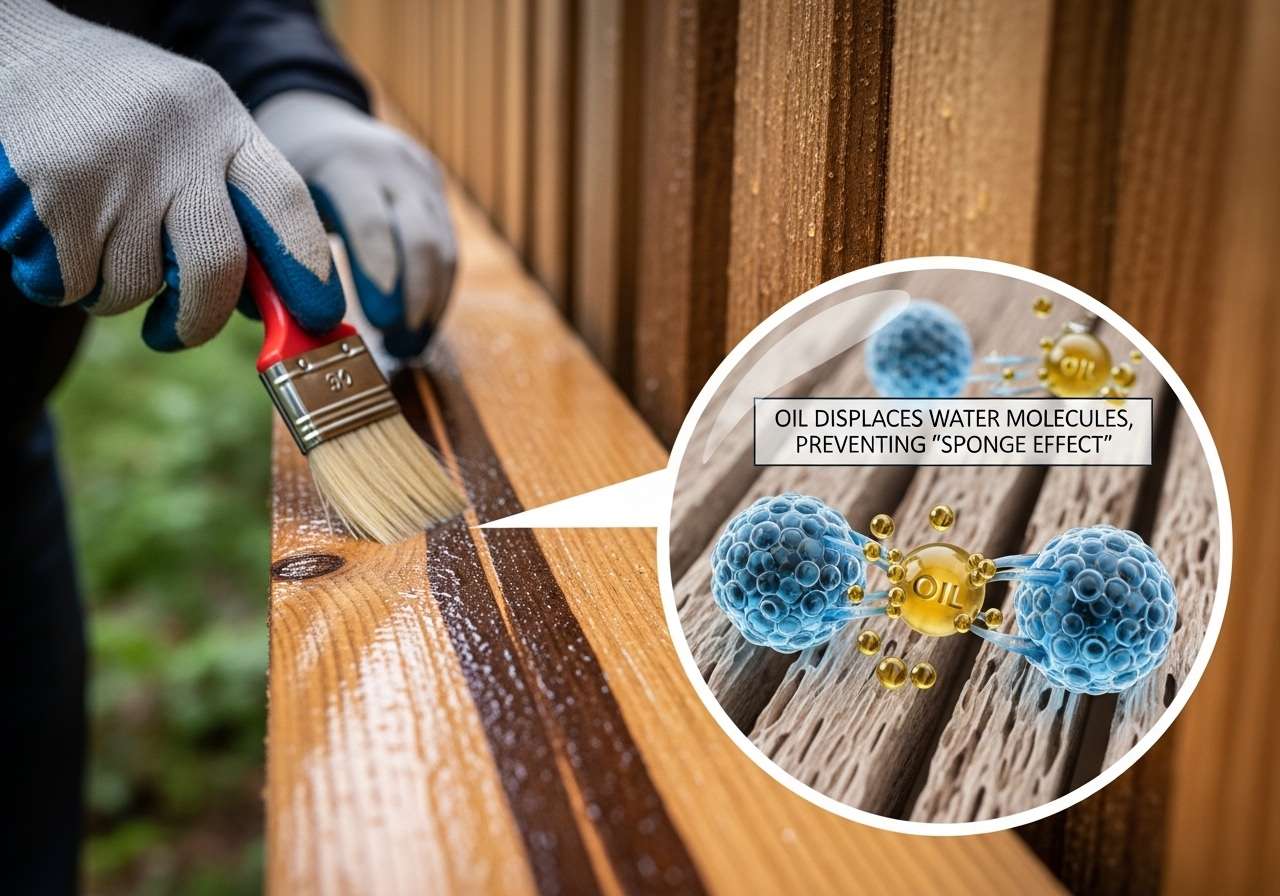 Stained Cedar Fence in Seattle