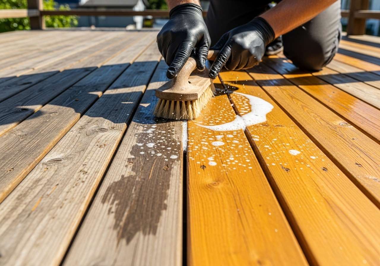 Deck Cleaning Before Staining